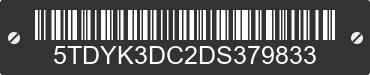 2013 TOYOTA Sienna 5TDYK3DC2DS379833 VIN decoded