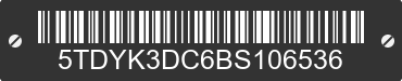 2011 TOYOTA Sienna 5TDYK3DC6BS106536 VIN decoded