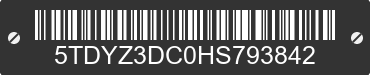 2017 TOYOTA Sienna 5TDYZ3DC0HS793842 VIN decoded
