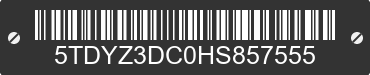 2017 TOYOTA Sienna 5TDYZ3DC0HS857555 VIN decoded