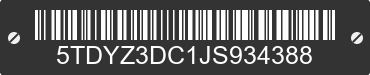 2018 TOYOTA Sienna 5TDYZ3DC1JS934388 VIN decoded