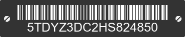 2017 TOYOTA Sienna 5TDYZ3DC2HS824850 VIN decoded