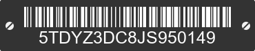 2018 TOYOTA Sienna 5TDYZ3DC8JS950149 VIN decoded