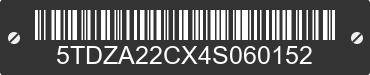 2004 TOYOTA Sienna 5TDZA22CX4S060152 VIN decoded