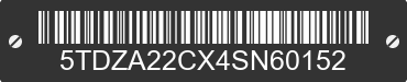 2004 TOYOTA Sienna 5TDZA22CX4SN60152 VIN decoded
