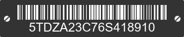 2006 TOYOTA Sienna 5TDZA23C76S418910 VIN decoded