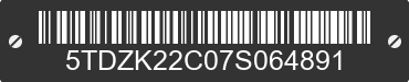 2007 TOYOTA Sienna 5TDZK22C07S064891 VIN decoded
