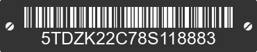 2008 TOYOTA Sienna 5TDZK22C78S118883 VIN decoded