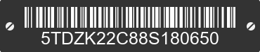 2008 TOYOTA Sienna 5TDZK22C88S180650 VIN decoded