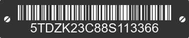 2008 TOYOTA Sienna 5TDZK23C88S113366 VIN decoded