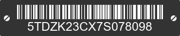 2007 TOYOTA Sienna 5TDZK23CX7S078098 VIN decoded