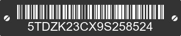 2009 TOYOTA Sienna 5TDZK23CX9S258524 VIN decoded