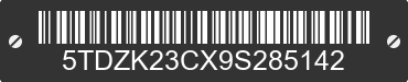 2009 TOYOTA Sienna 5TDZK23CX9S285142 VIN decoded