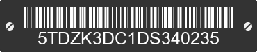 2013 TOYOTA Sienna 5TDZK3DC1DS340235 VIN decoded