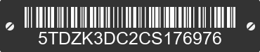 2012 TOYOTA Sienna 5TDZK3DC2CS176976 VIN decoded