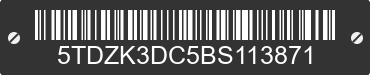 2011 TOYOTA Sienna 5TDZK3DC5BS113871 VIN decoded