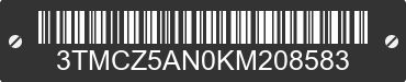 2019 TOYOTA Tacoma 3TMCZ5AN0KM208583 VIN decoded