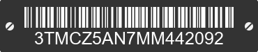 2021 TOYOTA Tacoma 3TMCZ5AN7MM442092 VIN decoded