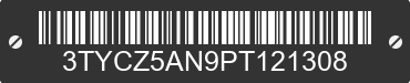 2023 TOYOTA Tacoma 3TYCZ5AN9PT121308 VIN decoded