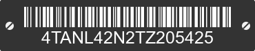 1996 TOYOTA Tacoma 4TANL42N2TZ205425 VIN decoded
