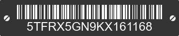 2019 TOYOTA Tacoma 5TFRX5GN9KX161168 VIN decoded