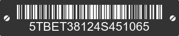 2004 TOYOTA Tundra 5TBET38124S451065 VIN decoded
