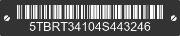 2004 TOYOTA Tundra 5TBRT34104S443246 VIN decoded