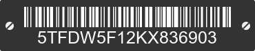2019 TOYOTA Tundra 5TFDW5F12KX836903 VIN decoded