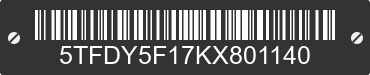 2019 TOYOTA Tundra 5TFDY5F17KX801140 VIN decoded