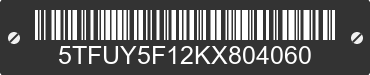 2019 TOYOTA Tundra 5TFUY5F12KX804060 VIN decoded