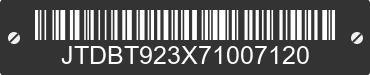 2007 TOYOTA Yaris JTDBT923X71007120 VIN decoded