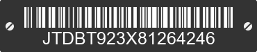 2008 TOYOTA Yaris JTDBT923X81264246 VIN decoded