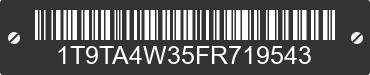 2015 TROXELL COMPANY Troxell Company 1T9TA4W35FR719543 VIN decoded