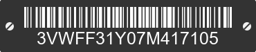 2007 VOLKSWAGEN Beetle 3VWFF31Y07M417105 VIN decoded