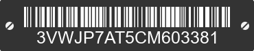 2012 VOLKSWAGEN Beetle 3VWJP7AT5CM603381 VIN decoded