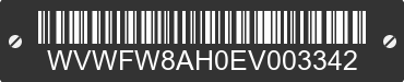 2014 VOLKSWAGEN Eos WVWFW8AH0EV003342 VIN decoded