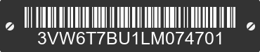 2020 VOLKSWAGEN Jetta 3VW6T7BU1LM074701 VIN decoded