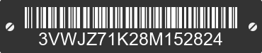 2008 VOLKSWAGEN Jetta 3VWJZ71K28M152824 VIN decoded
