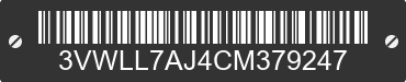 2012 VOLKSWAGEN Jetta 3VWLL7AJ4CM379247 VIN decoded