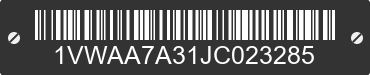 2018 VOLKSWAGEN Passat 1VWAA7A31JC023285 VIN decoded