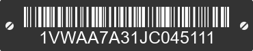 2018 VOLKSWAGEN Passat 1VWAA7A31JC045111 VIN decoded