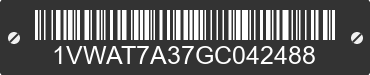 2016 VOLKSWAGEN Passat 1VWAT7A37GC042488 VIN decoded