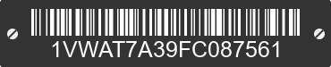 2015 VOLKSWAGEN Passat 1VWAT7A39FC087561 VIN decoded