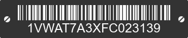 2015 VOLKSWAGEN Passat 1VWAT7A3XFC023139 VIN decoded