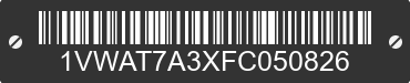 2015 VOLKSWAGEN Passat 1VWAT7A3XFC050826 VIN decoded