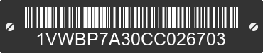 2012 VOLKSWAGEN Passat 1VWBP7A30CC026703 VIN decoded