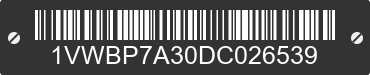 2013 VOLKSWAGEN Passat 1VWBP7A30DC026539 VIN decoded