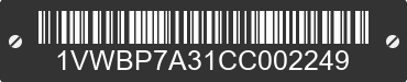2012 VOLKSWAGEN Passat 1VWBP7A31CC002249 VIN decoded