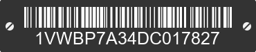 2013 VOLKSWAGEN Passat 1VWBP7A34DC017827 VIN decoded