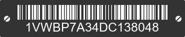 2013 VOLKSWAGEN Passat 1VWBP7A34DC138048 VIN decoded